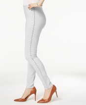 allbrand365 designer Womens Curvy Fit Studded Pull On Skinny Pants,Sky Grey,12 - £67.85 GBP