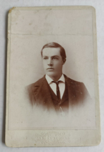Vintage Cabinet Card Man in Suit by Jas. Luscombs in Iowa City, Iowa - £14.17 GBP