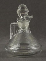 Vintage Kitchen Blown Mold Glass Ribbed Panel Oil Vinegar Cruet &amp; Stopper 4.5&quot; - £19.28 GBP