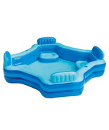 Blue Deluxe Comfort Inflatable Family Swimming Pool, 4 Seats, Square, Ag... - £53.61 GBP