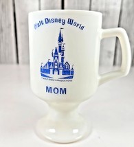 Walt Disney World Mom Milk Glass Pedestal Mug Blue Castle Vintage 5.5x3i... - $128.98 MXN
