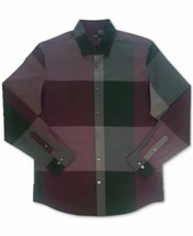 Alfani Men&#39;s Woven Plaid Shirt in Port Multi- Size Small - $15.97
