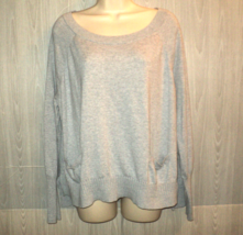 Victoria&#39;s Secret Sweater Size L Light Blue-Gray L Slv Soft 3% Cashmere Pullover - £16.13 GBP