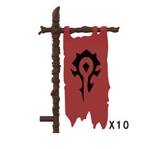 10pcs Red Orc Battle Flags for Medieval or Fantasy Builds - $122.97 MXN