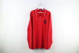 Ralph Lauren Mens XL Faded Big Pony Logo Collared Long Sleeve Rugby Polo Shirt - £36.98 GBP