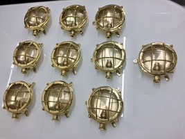 Lot of 10 Antique Brass Screen Ceiling Mount Deck Lights...-
show origin... - $866.22