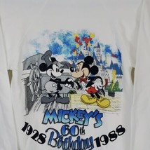 1988 Vintage SMALL Disney Sweatshirt Mickey Mouse 60th Birthday Steamboat - £15.80 GBP