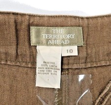 The Territory Ahead  100% Linen Slacks Brown Career  Pants Womens Size 10 - £47.95 GBP