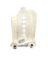 Vintage Brooch Pin 2.5 Inch Goldtone Art Deco Building Retro Car - £23.06 GBP