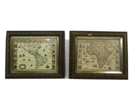 2 Willem Blaeu Maps America Nova Tabula &amp; Africa Nova Descriptio 8.5in.x... - £196.14 GBP