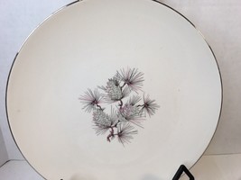 3 Mid Century Edwin M Knowles China Co Dinner Plates High Sierra Pine Cones Pink - £29.63 GBP