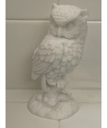 Vintage Carved Great Horned Owl Figurine 5.25” Height White  Color  And ... - £4.71 GBP