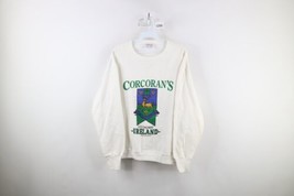 Vtg 80s Womens Medium Distressed Corcorans Ireland Crewneck Sweatshirt White USA - £40.15 GBP