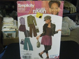 Simplicity 3930 Girl&#39;s Jacket or Vest, Bag, Skirt &amp; Gauchos Pattern -Siz... - $14.97