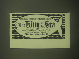 1945 The King of the Sea Restaurant Ad - America&#39;s foremost seafood house - £14.62 GBP
