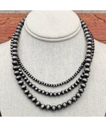 New Boutique Faux Navajo Style Pearl Triple Layer Necklace Western Cowgi... - $614.75 MXN