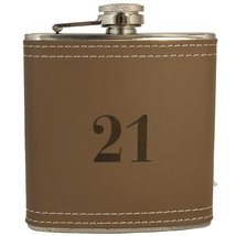 6oz 21 Leather Flask KLB - $21.55