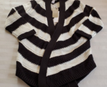 NWT Chico&#39;s Striped Stitch Black &amp; White Haley Cardigan Sweater Size 0 [... - $24.74