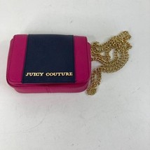 Juicy Couture Leather 6&quot; Shoulder Bag Pink Navy Blue Color Block Gold To... - $29.70