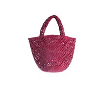 Sans-Arcidet Paris openwork raffia basket bag in hot pink - size One Size - $67.32