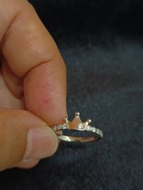 Corona Diamante Sintético S925 Anillo Plata de Ley Tamaño&quot; 15.2cm - £23.87 GBP