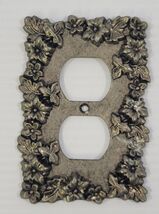 LL) Vintage Brass Metal Floral Electrical Outlet Cover Plate - $7.91