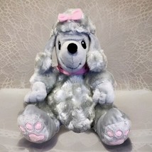 Plush Poodle Dog Hand Puppet Gray Swirly Fur Embroidered Eyes Snuggie Toy - £12.27 GBP