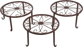 3 Pack Iron Potted Plant Stands 9 inch Round Flower Pot Holder Heavy Dut... - $16.82