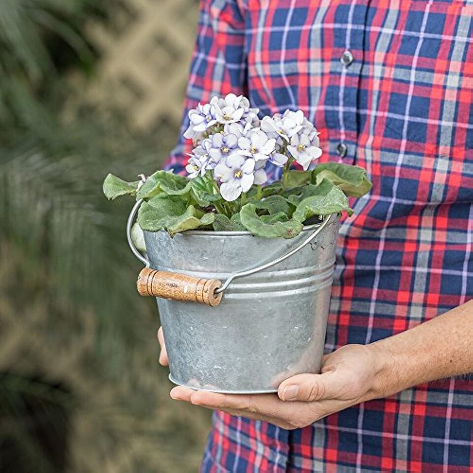 Robert Allen Llc MPT01626 Robert Allen Planter with Handle, Banded Metal... - $22.29