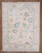 100% wool Hand Made Carpet Pink 8x10 Colourful Turkish Oushak Area Rug - £1,009.27 GBP