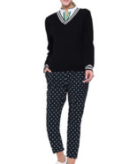 NWT BELYN KEY BLACK GREEN GOLFBALL PRINT BK CROP Pullon Golf Ankle Pants... - £37.66 GBP
