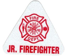 Junior Firefighter Highly Reflective Red Triangle Helmet Decal - Jr. Firefighter - £3.12 GBP