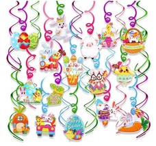 HOWAF 30 Pieces Easter Hanging Swirl Decorations - £7.52 GBP