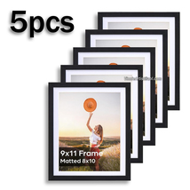 5x Picture Frames Black Frames 9x11 without mat 8x10 with mat 9&quot;x11&quot;or 8... - $27.85 CAD