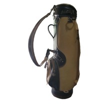 Vintage Tan Brown Ram Golf Bag Cart Carry Six Divider Slots Pockets Leather Trim - £57.01 GBP