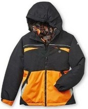 Boys Jacket 4 in 1 Winter Athletech Black Orange Hooded Snow Board Ski C... - £35.24 GBP