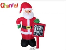 Inflatable Christmas Santa With Chalk Board Blow Up Decoration - £75.27 GBP