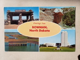 Vintage Postcard - Greetings from Bowman North Dakota - Montana Postcard Co. - £11.99 GBP