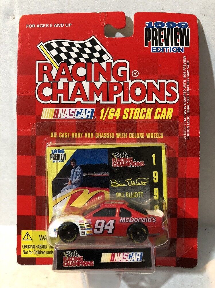 Racing champions 1996 Preview Edition 1/64 Bill Elliot - $6.25