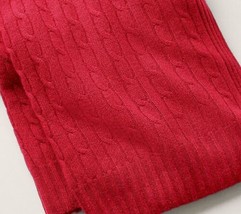 RALPH LAUREN CASHMERE CABLE THROW BLANKET  60”x 60” RED NWT $595 - £237.16 GBP