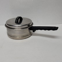 7&quot; Lifetime Saucepan  Stainless Steel with Lid Black Handle USA 1 1/2 Qt - £21.04 GBP