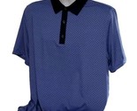 Men’s 1764 Graham Luxe Blue Polka Dots Short Sleeve Large Polo Shirt - £17.89 GBP