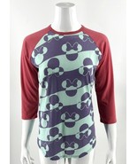 LuLaRoe Randy Top Small Pink Green Purple Minnie Mouse Disney Raglan Tee... - €11,98 EUR