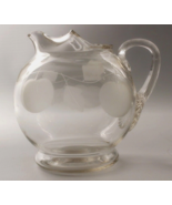 Ball Pitcher Etched Fruit and Leaves Ice Lip 6 Inches Diameter Minty Vin... - $398.95 MXN