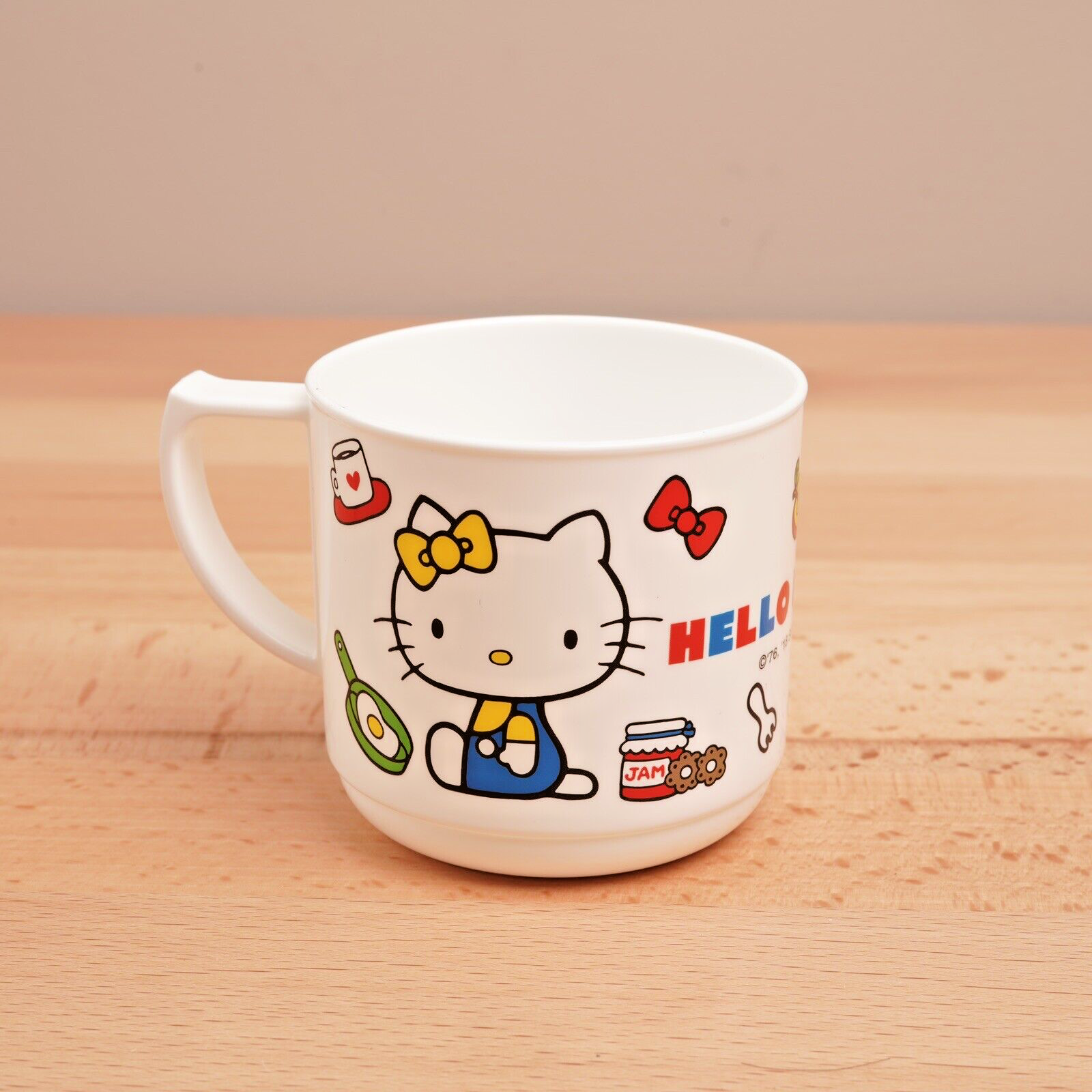 Sanrio Hello Kitty Cup 3” With Handle  Hello Kitty Plastic Mug Daiso 8OZ NEW - $7.64