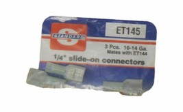 Three (3) Standard 1/4&quot; Slide-On Connectors ET145 16-14 Ga. Mates With E... - $14.00