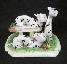 Vintage Zampiva Dalmatian Dogs Howling Figurine Porcelain Signed Made in Italy - £38.89 GBP