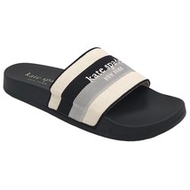 Kate Spade NY Women Slide Sandals Buttercup Size US 10B Parchment Black Striped - £66.63 GBP