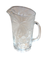 Rare Vintage Pressed Glass Pitcher Grapevine 7 1/2&quot; Tall - £14.88 GBP