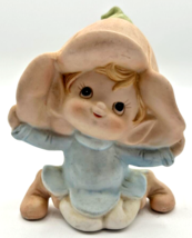Vintage Homco 5615 Light Blue Sitting Fairy Elf Pixie Figurine U194-D - £16.07 GBP